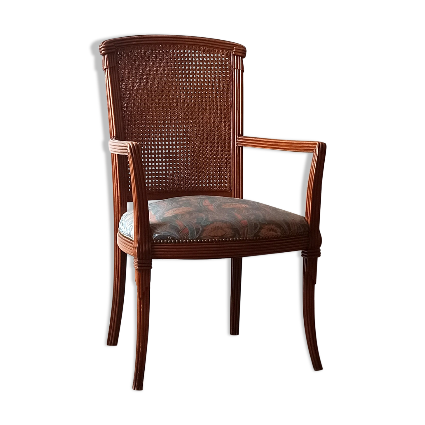 Wooden armchair and cannage