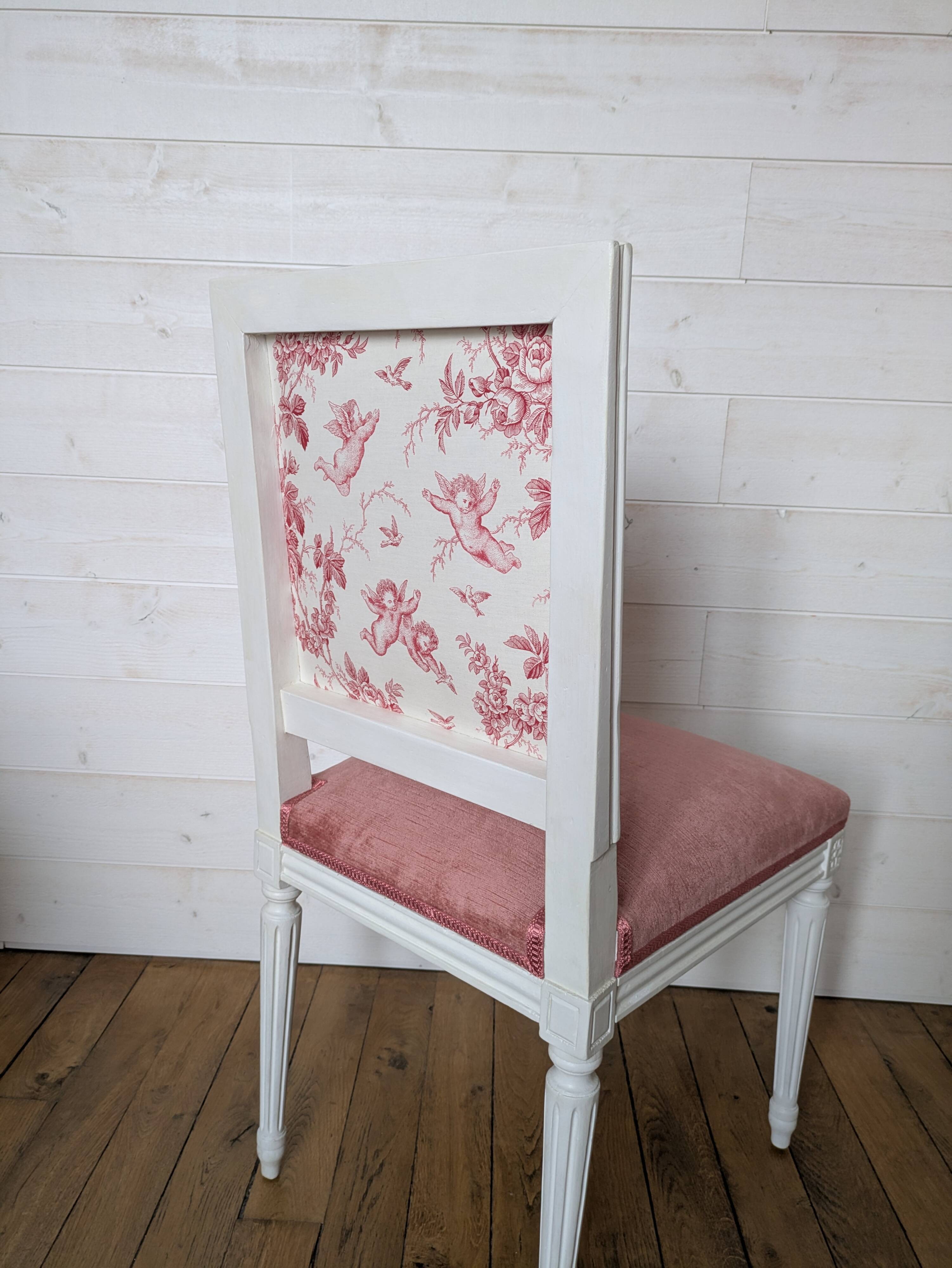 Chaise de style Louis XVI rénovée