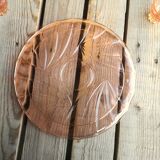 Ancient Rose Glass Plate with 4 Small Liqueur Glasses