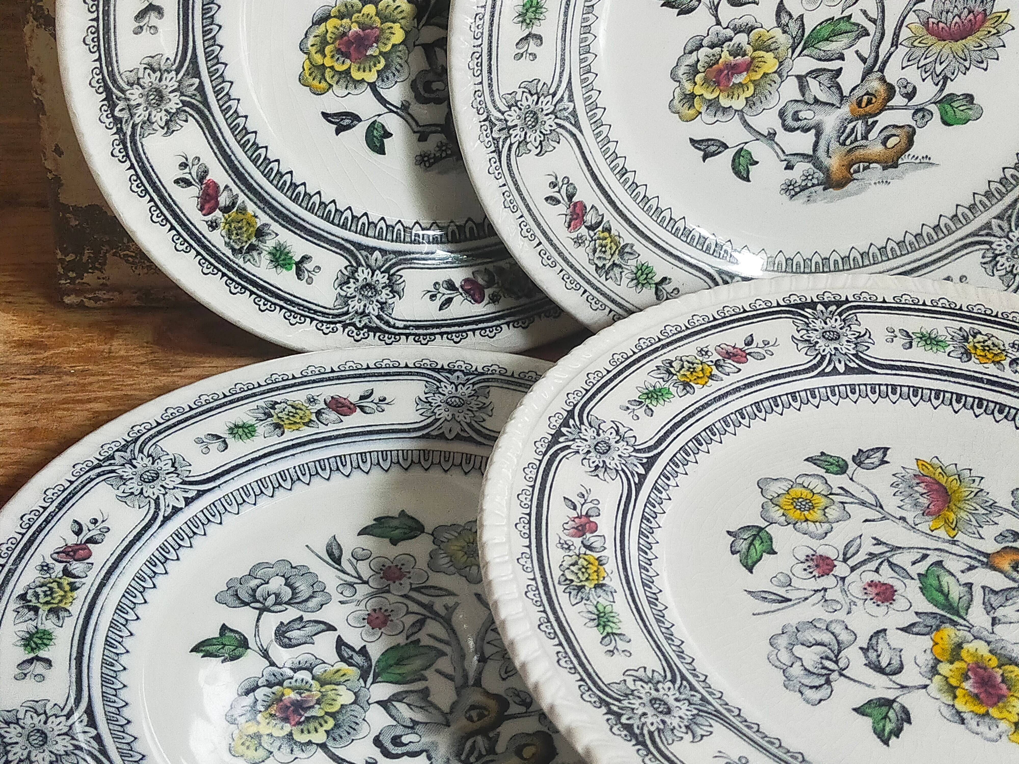 Six English porcelain dessert plates WOOD & SONS Dorset service