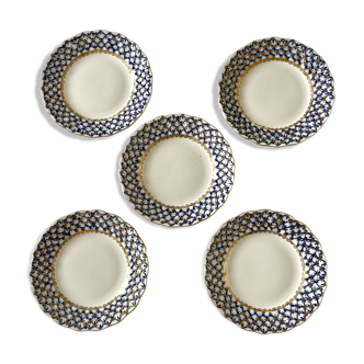 Set of 5 Lomonosov dessert plates