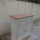 Small Louis Philippe style sideboard of beautiful craftsmanship, enhanced in storm gray.