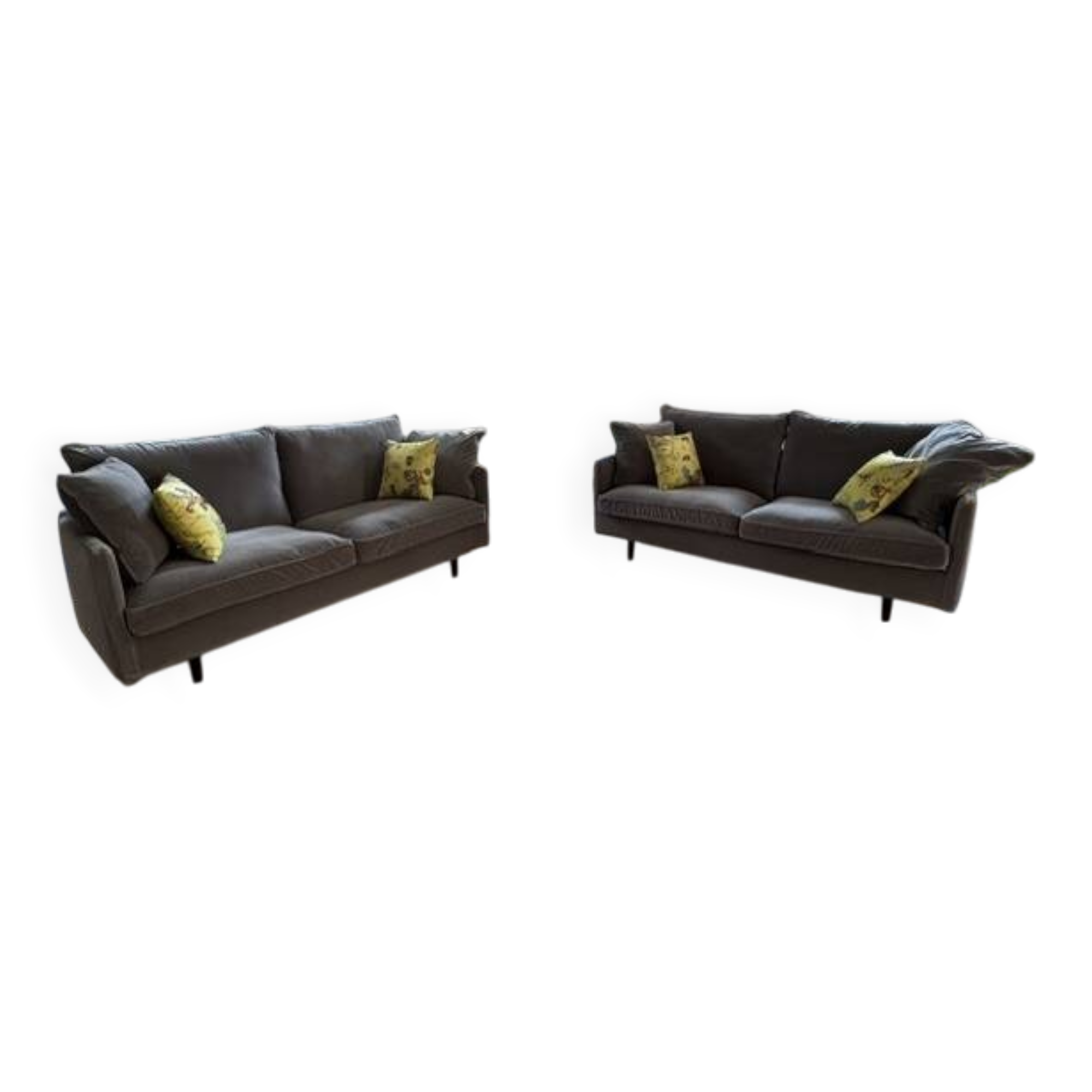 Pair of SITS Julia sofas – Dedar Silver velvet – excellent condition