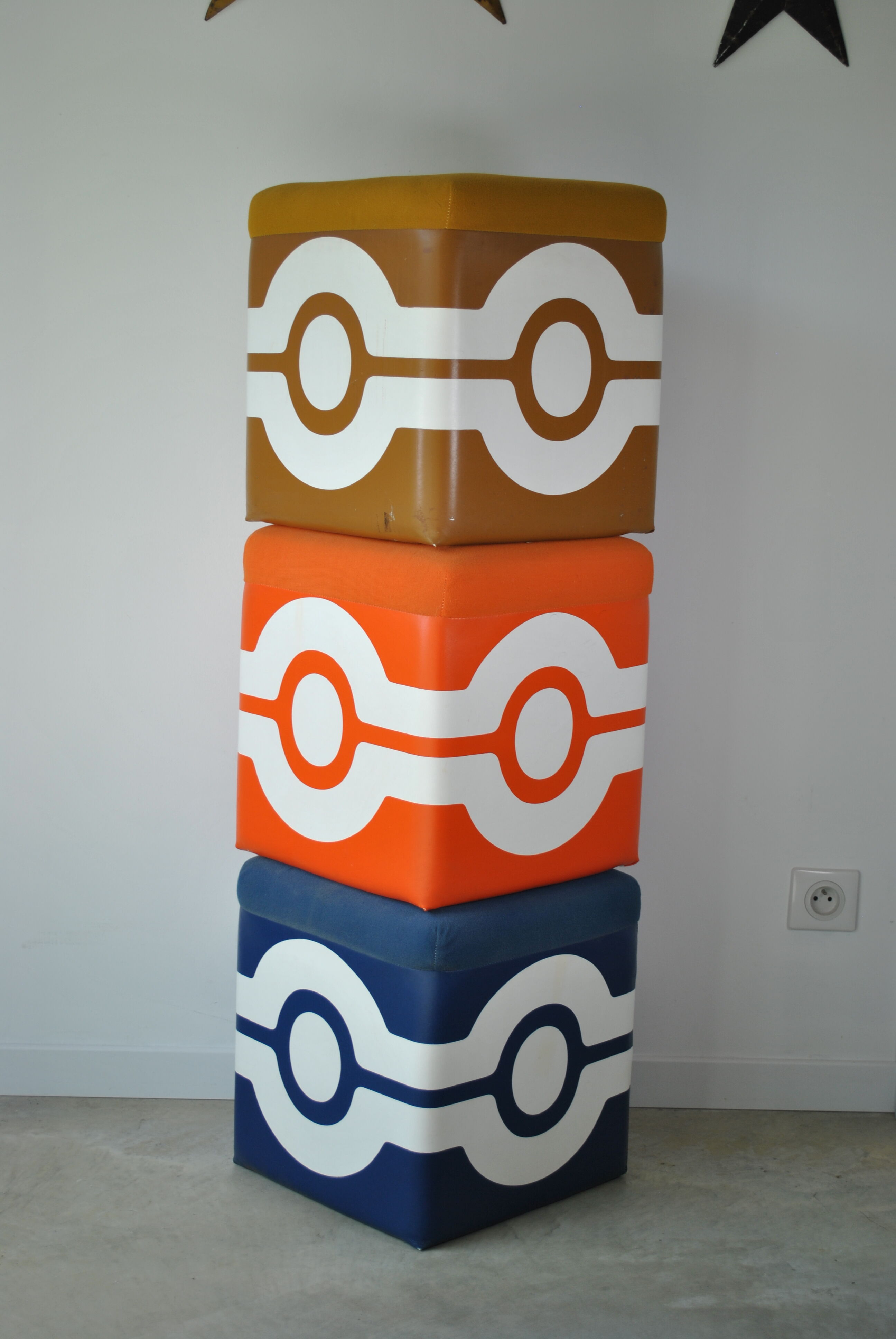 Poufs vintage année 80