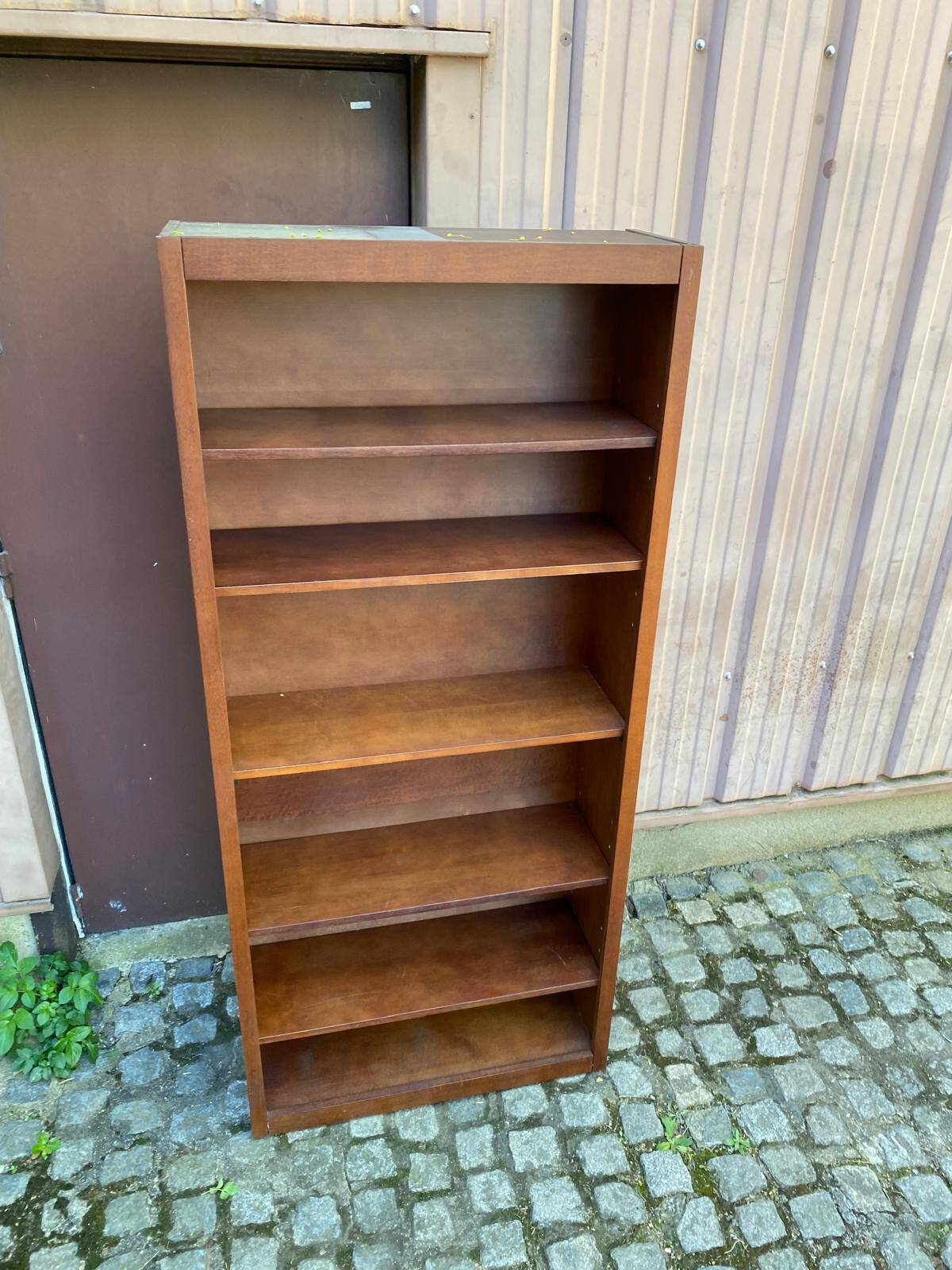 Vintage Scandinavian wooden bookshelf 80x180cm