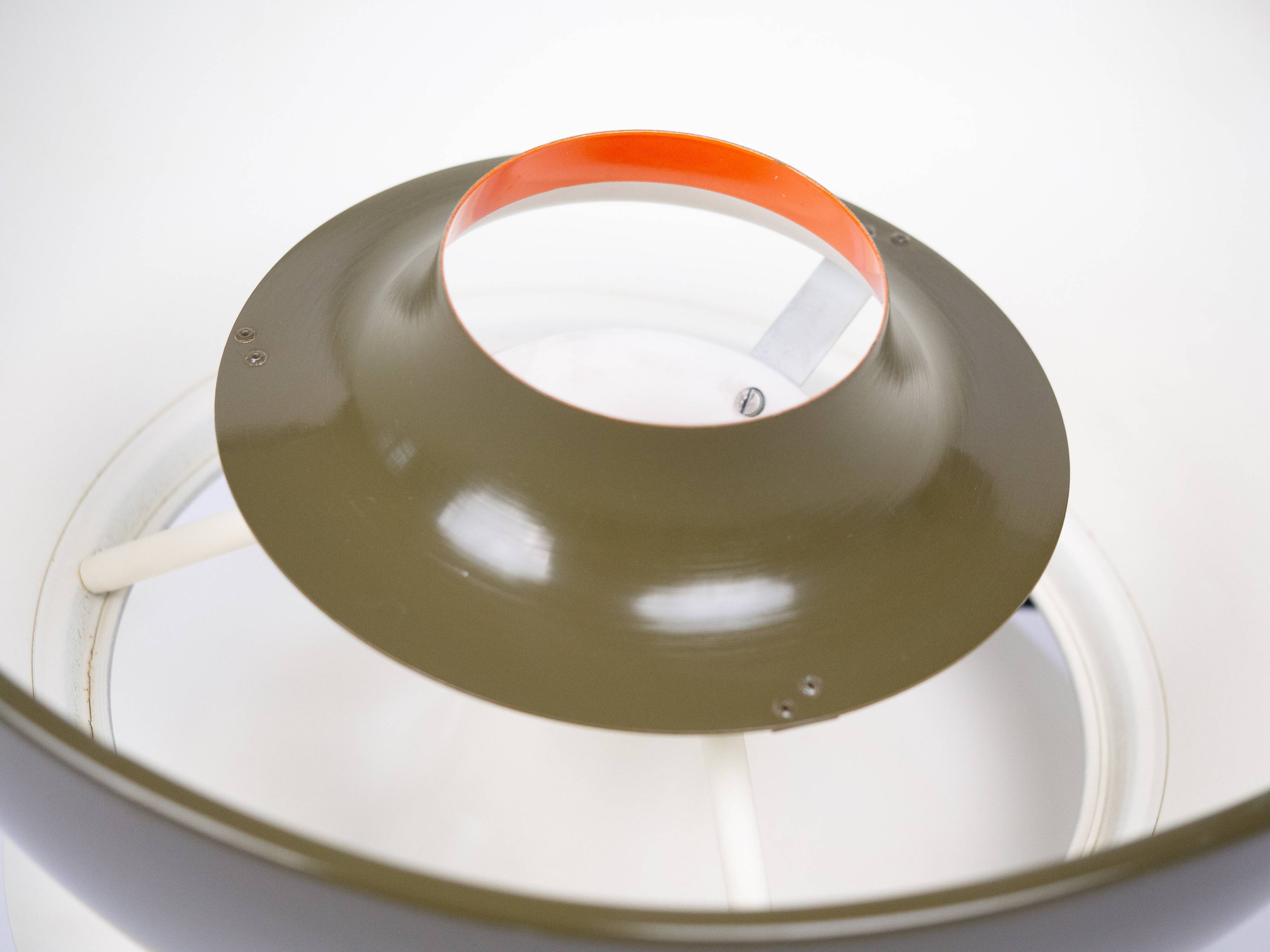 Danish vintage pendant lamp Jutlandia by Jorgen Hoj, Holmegaard, 1970s