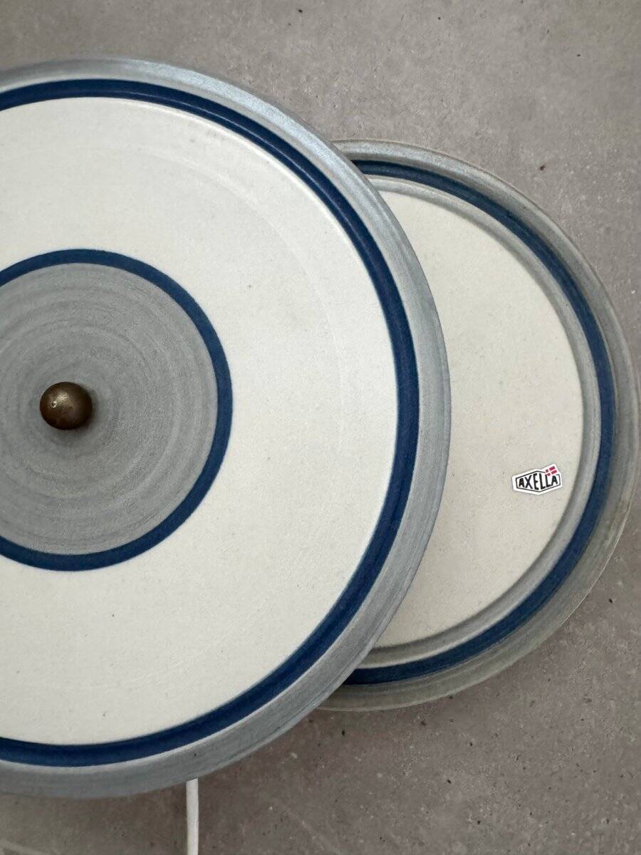 Large triple stoneware wall sconce from Axella, Denmark, 1980s