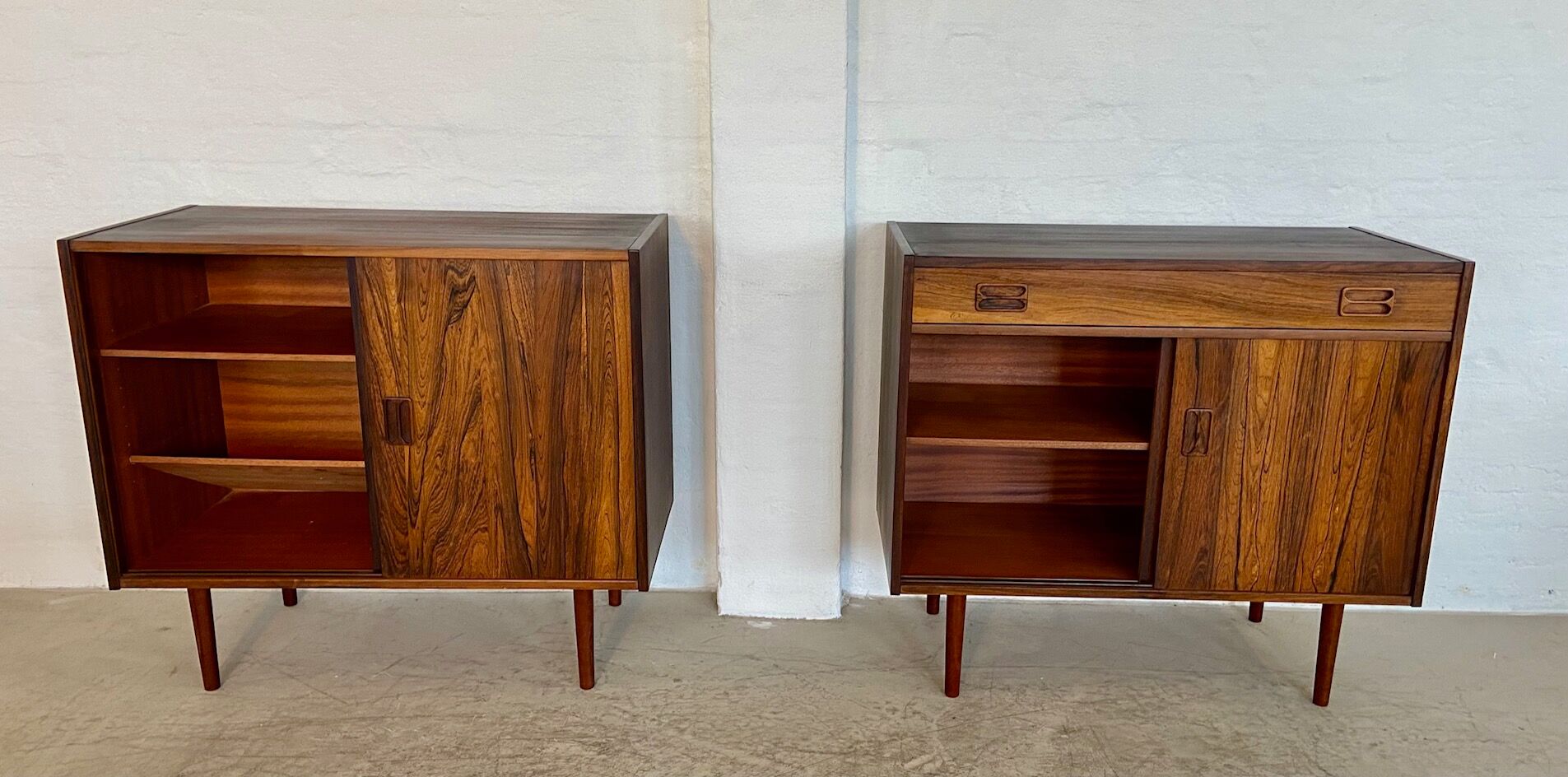Vintage Danish buffets in rosewood from the 1960s.