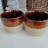 Lot de deux timbales en grès vintage