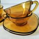 4 cups and saucers VERECO amber