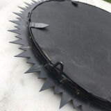 Vintage black metal sun mirror 1960