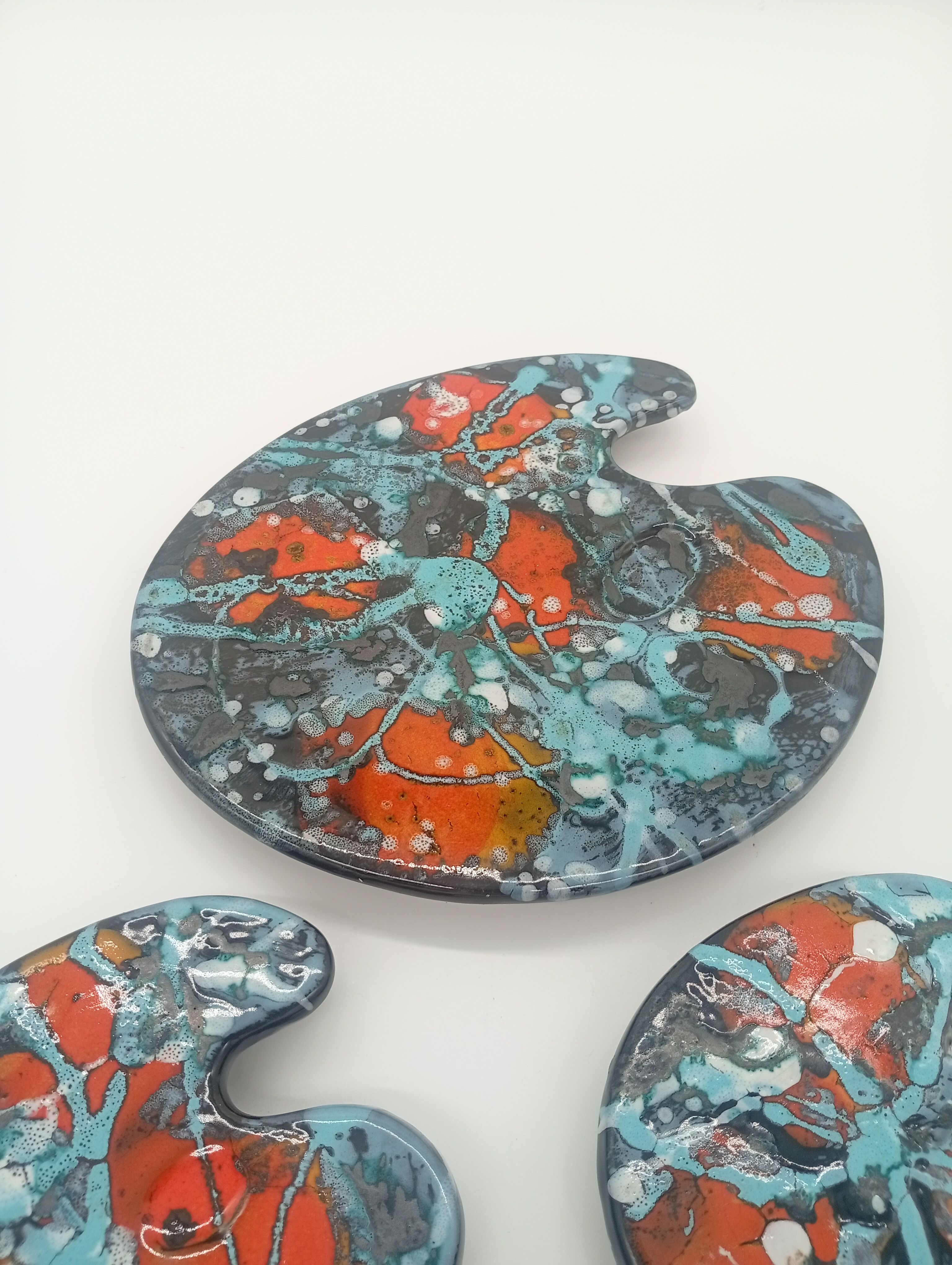 Bottle Coaster Painter's Palette Multicoloured Ceramic Pop