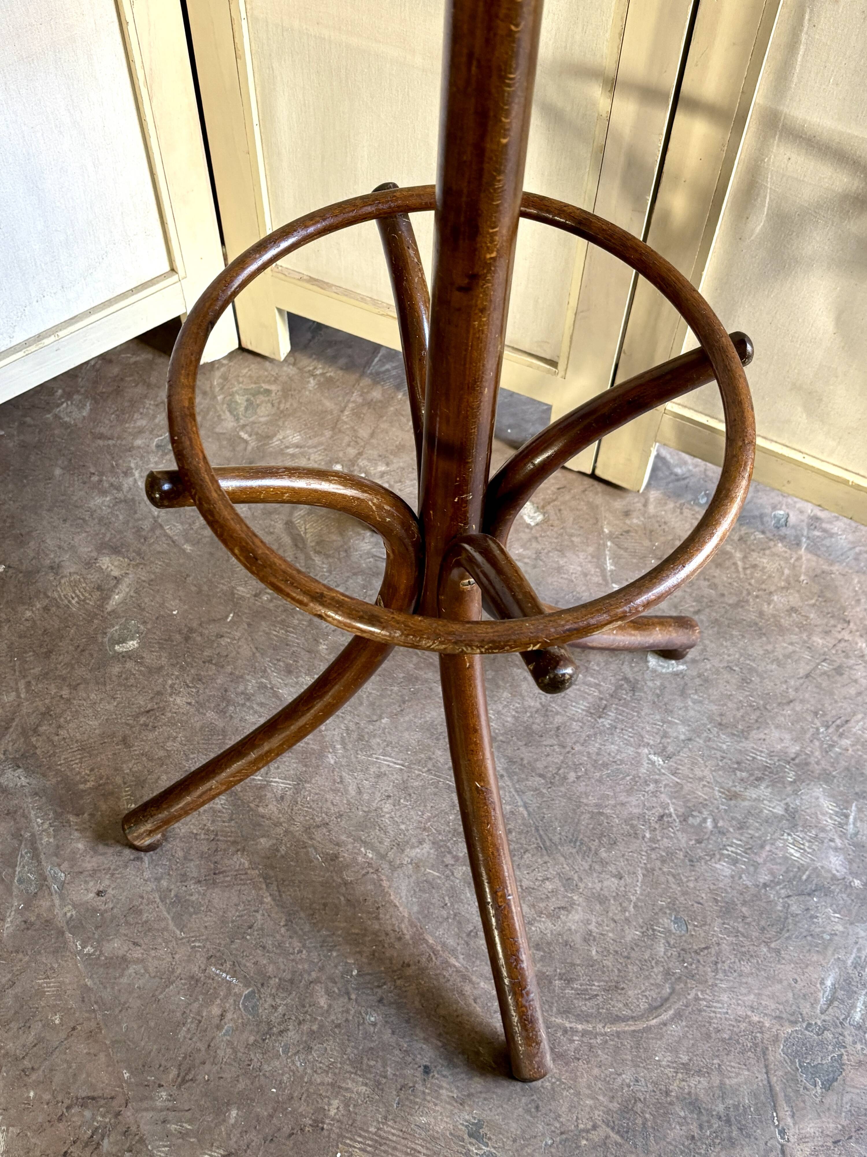 Parrot coat rack with 6 hooks in dark bent beech