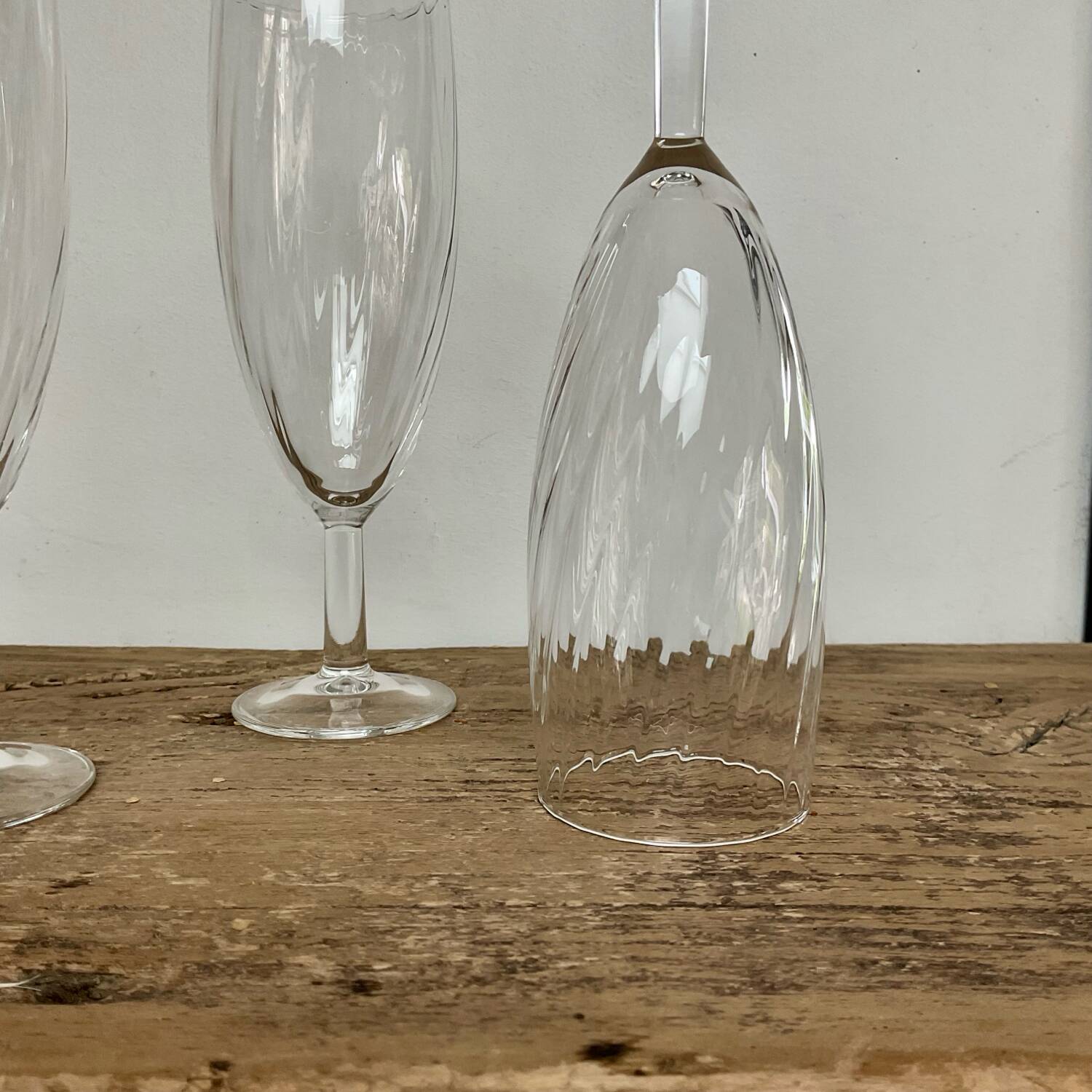 6 Vintage Twisted Flutes France