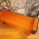 Mini enfilade teck et tissu, 2 tiroirs
