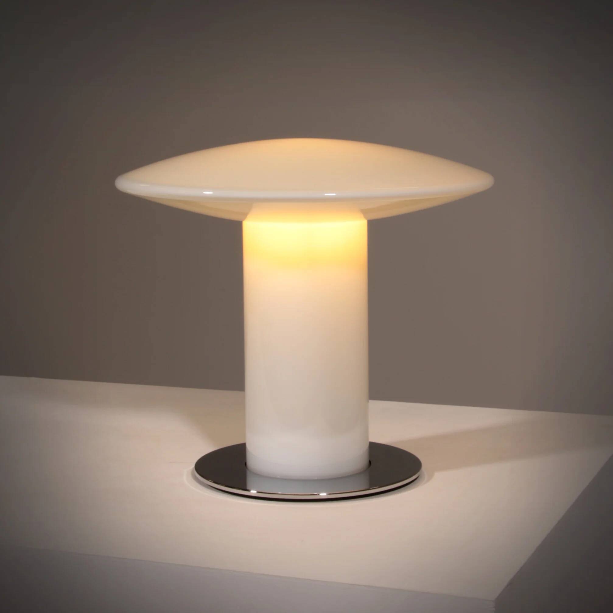 Glass mushroom table lamp attributed to Peill & Putzler, Germany, 1970s