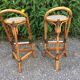 Bamboo and rattan bar stool