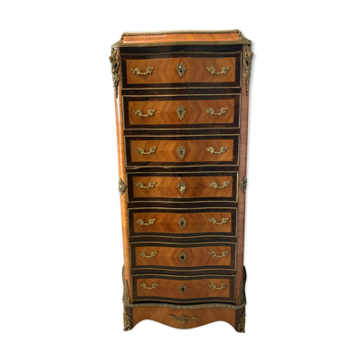 Secrétaire de dame Napoléon III en bois de rose et palissandre Dessus de marbre