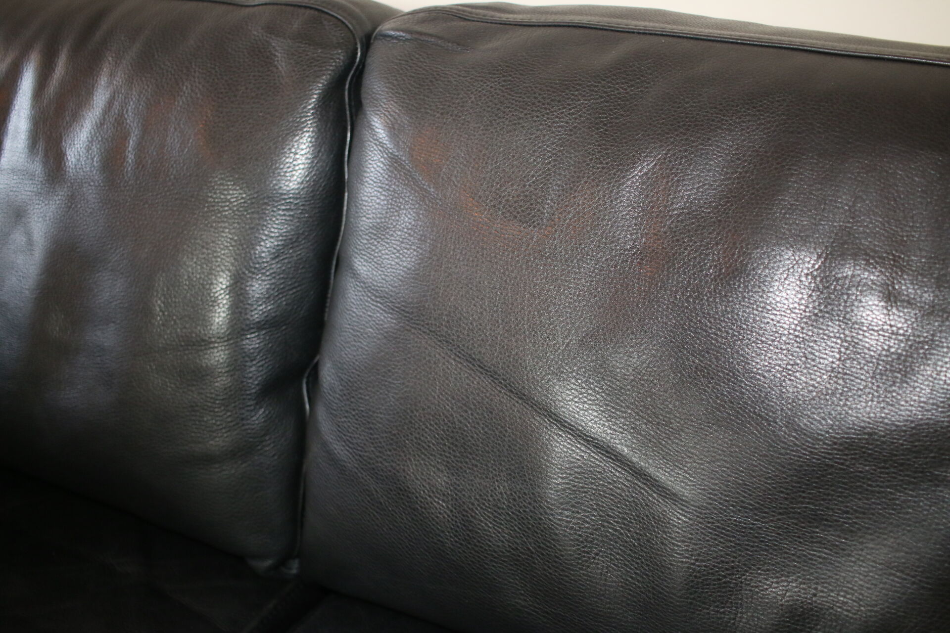 Black leather sofa from Denmark