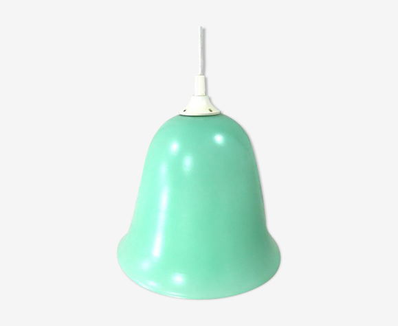 Suspension en verre verte et blanche