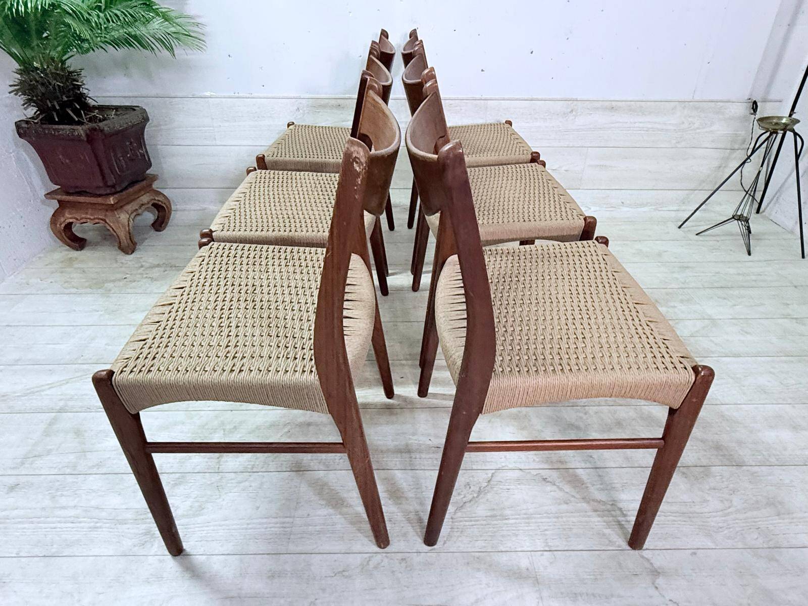 6 Chaises scandinaves teck Arne Wahl Iversen
