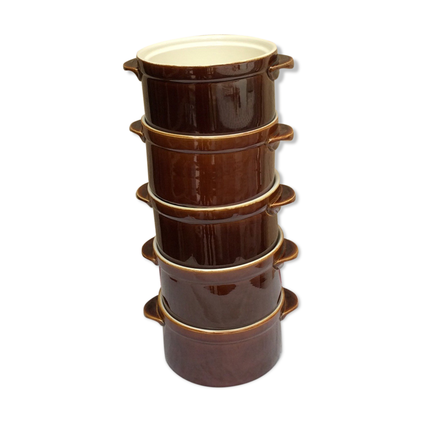 Set of 5 glazed ceramic pots villeroy & boch - vintage