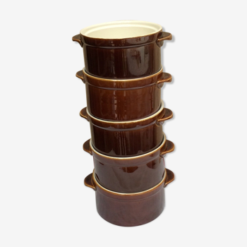 Set of 5 glazed ceramic pots villeroy & boch - vintage