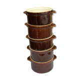 Set of 5 glazed ceramic pots villeroy & boch - vintage