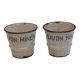 2 pots émaillés anciens pour savon noir et savon minéral