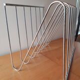 Magazine or vinyl holder - chrome steel design
