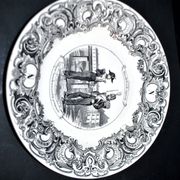 Sarreguemines U&C illustrated talking plate "Napoleon" 19th century.