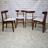 Scandinavian dining chairs, set of 4, 1970's