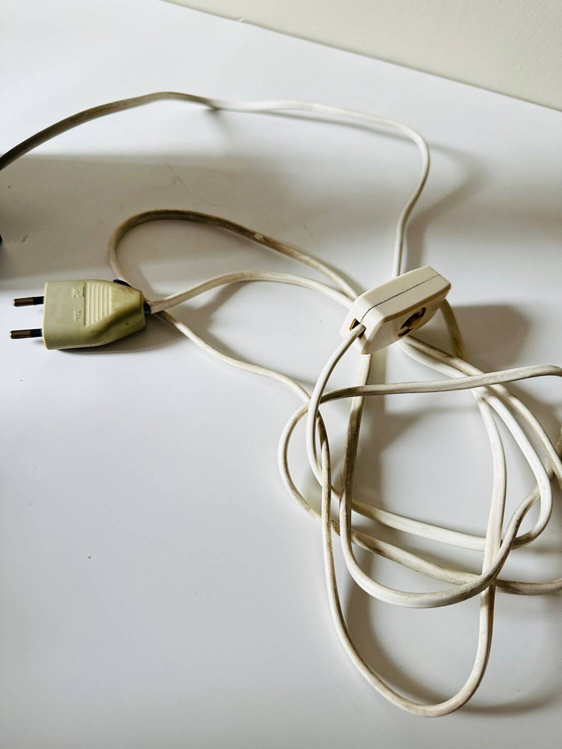 Vintage 70s metal and marble lamp