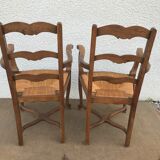 Pair of mulled rustic armchairs