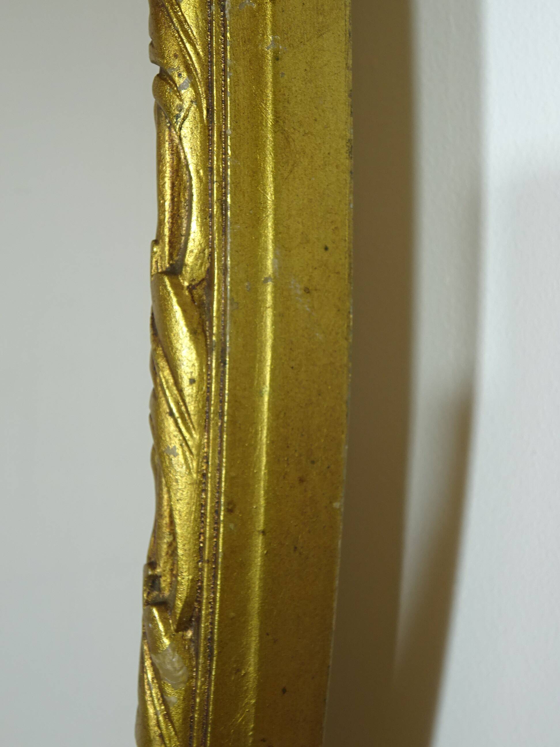 Louis XVI style golden medallion mirror, 63x41 cm