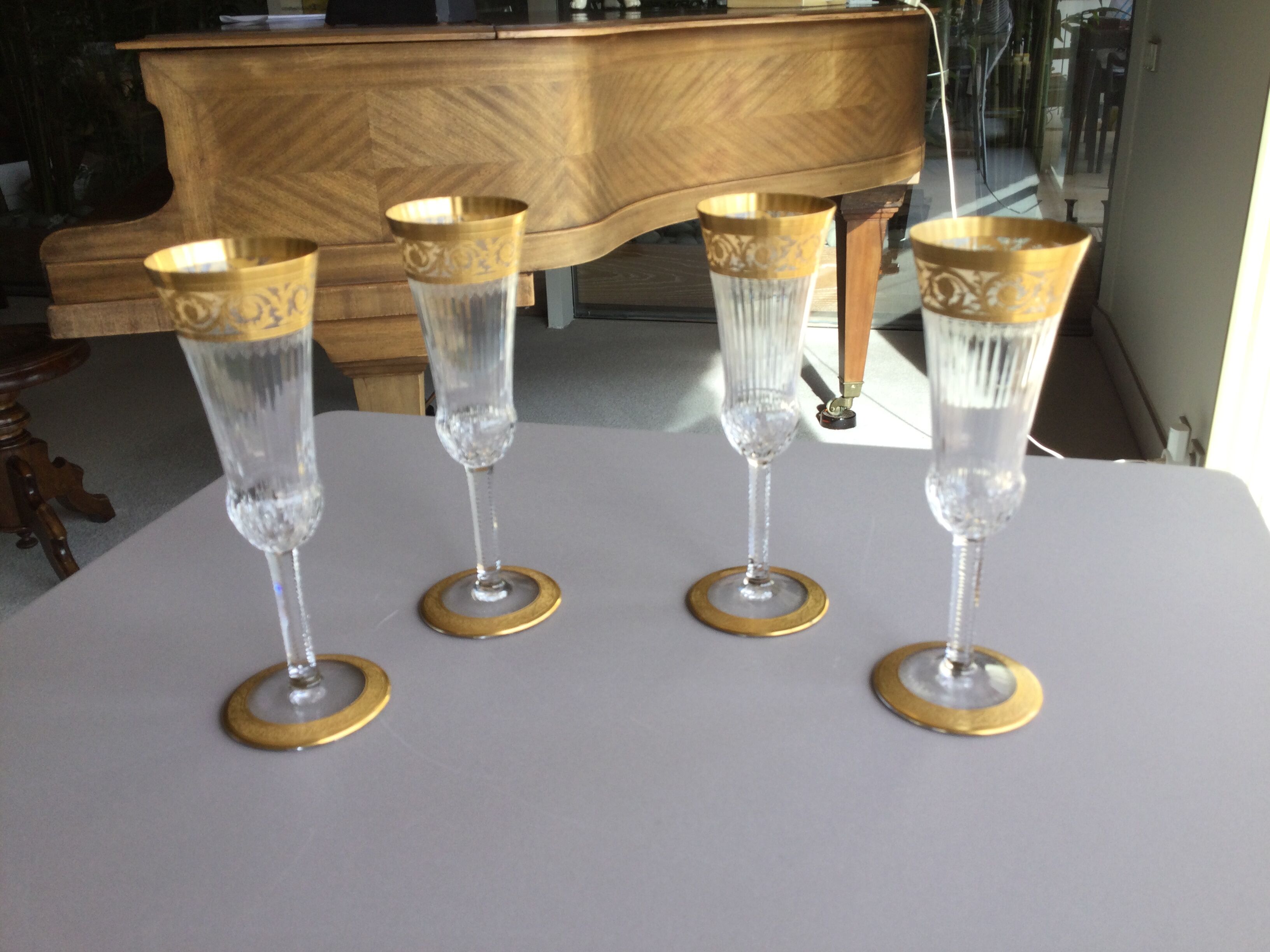 St Louis crystal champagne flutes