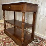 Console d'entrée en acajou Napoléon III et marbre de carrare