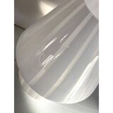 Lampe de table en verre de Murano « Fungo » à rayures blanc laiteux moderne du milieu du siècle