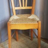 Series of 5 old mulched chairs