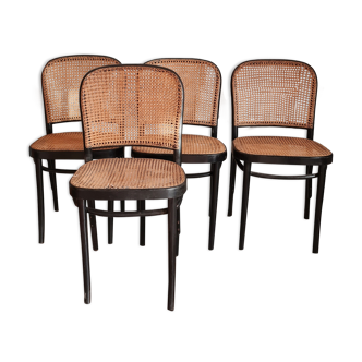 Bistro chairs black curved wood and cannage