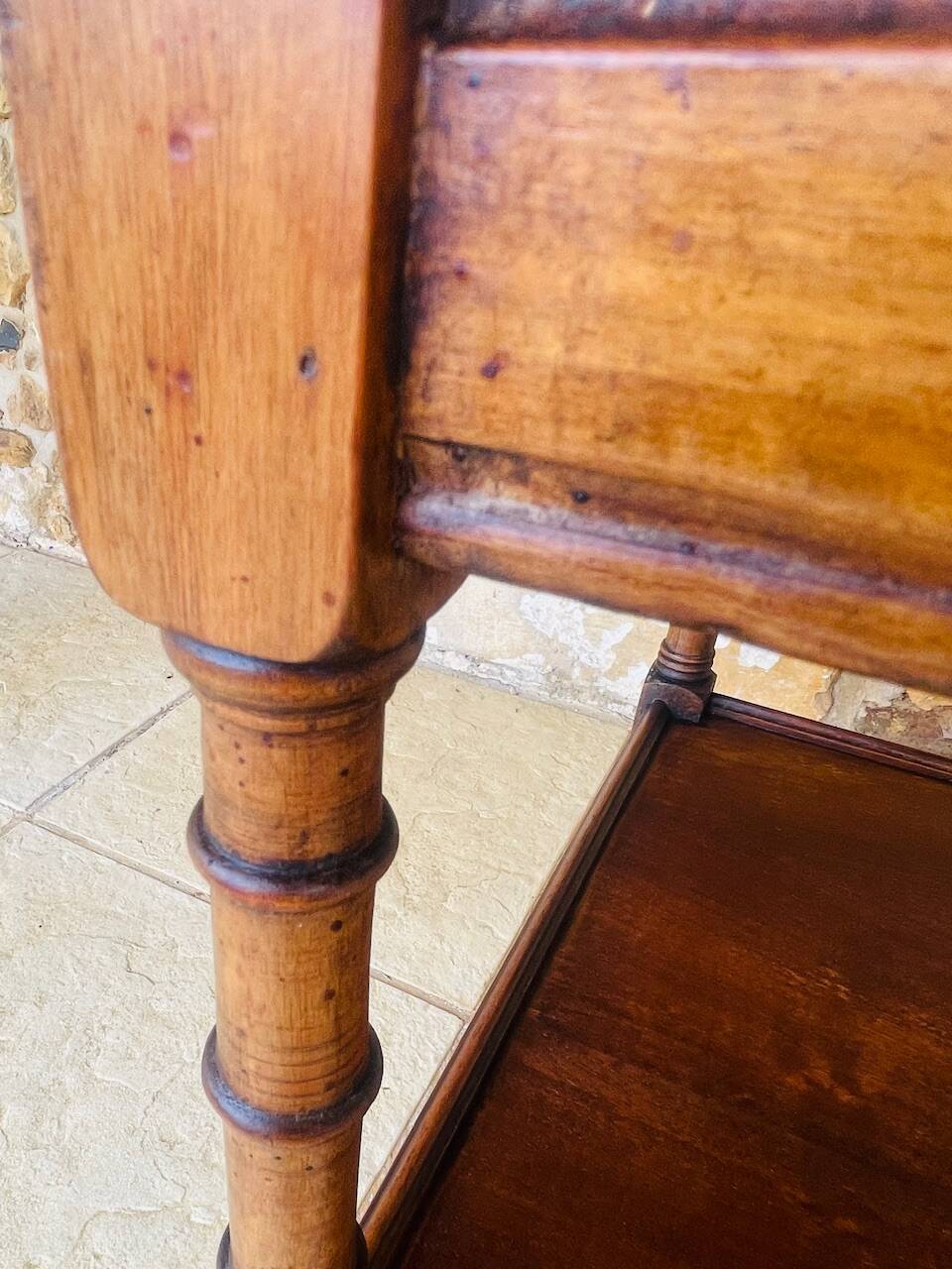 Console Art Deco a 3 niveaux bois tourné "Faux Bambou" Circa 1930s