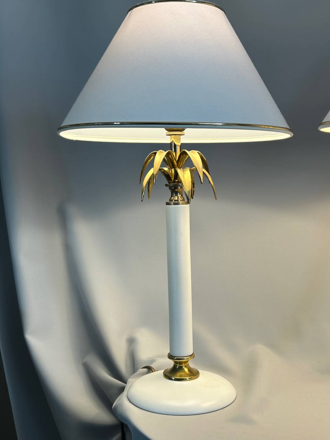 Pair of white ceramic lamps 1970