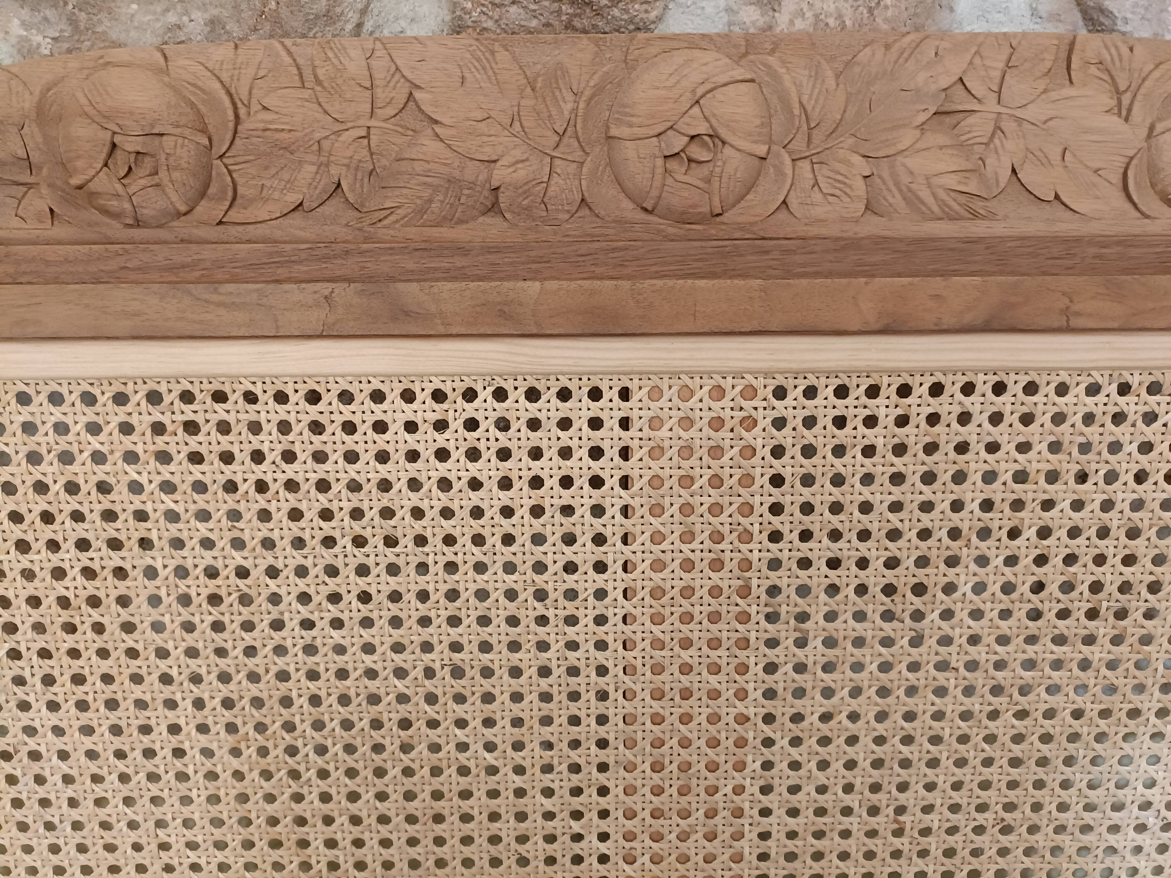 Refurbished Art Deco cane headboard