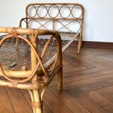 Rotin and bamboo bed