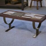 Ceramic and fir coffee table, 1960s