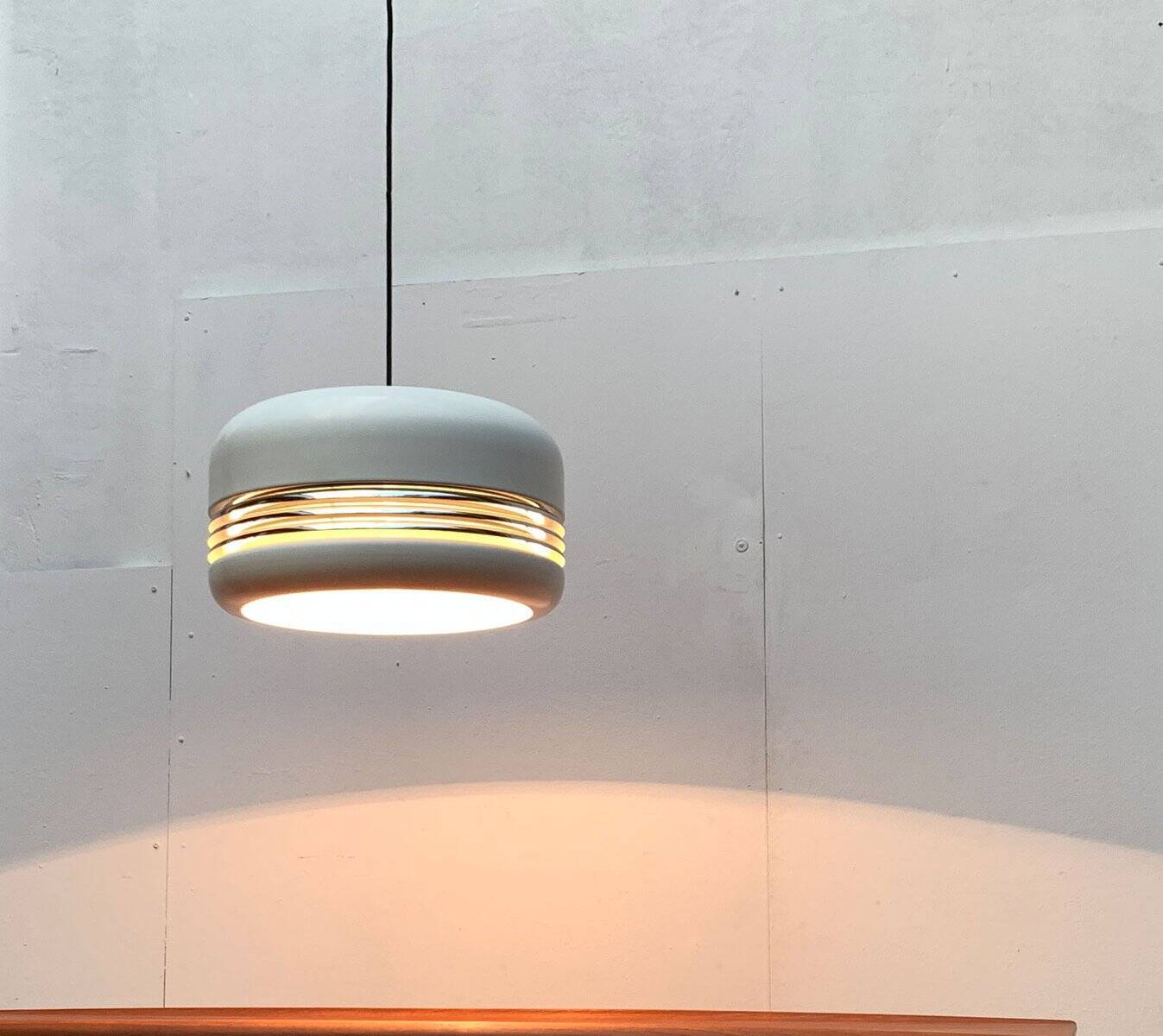 Vintage German pendant lamp model 5526 in Space Age style by Alfred Kalthoff for Staff Leuchten, 1970s, set of 2.