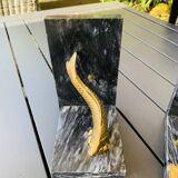 Pair of marble and brass bookends