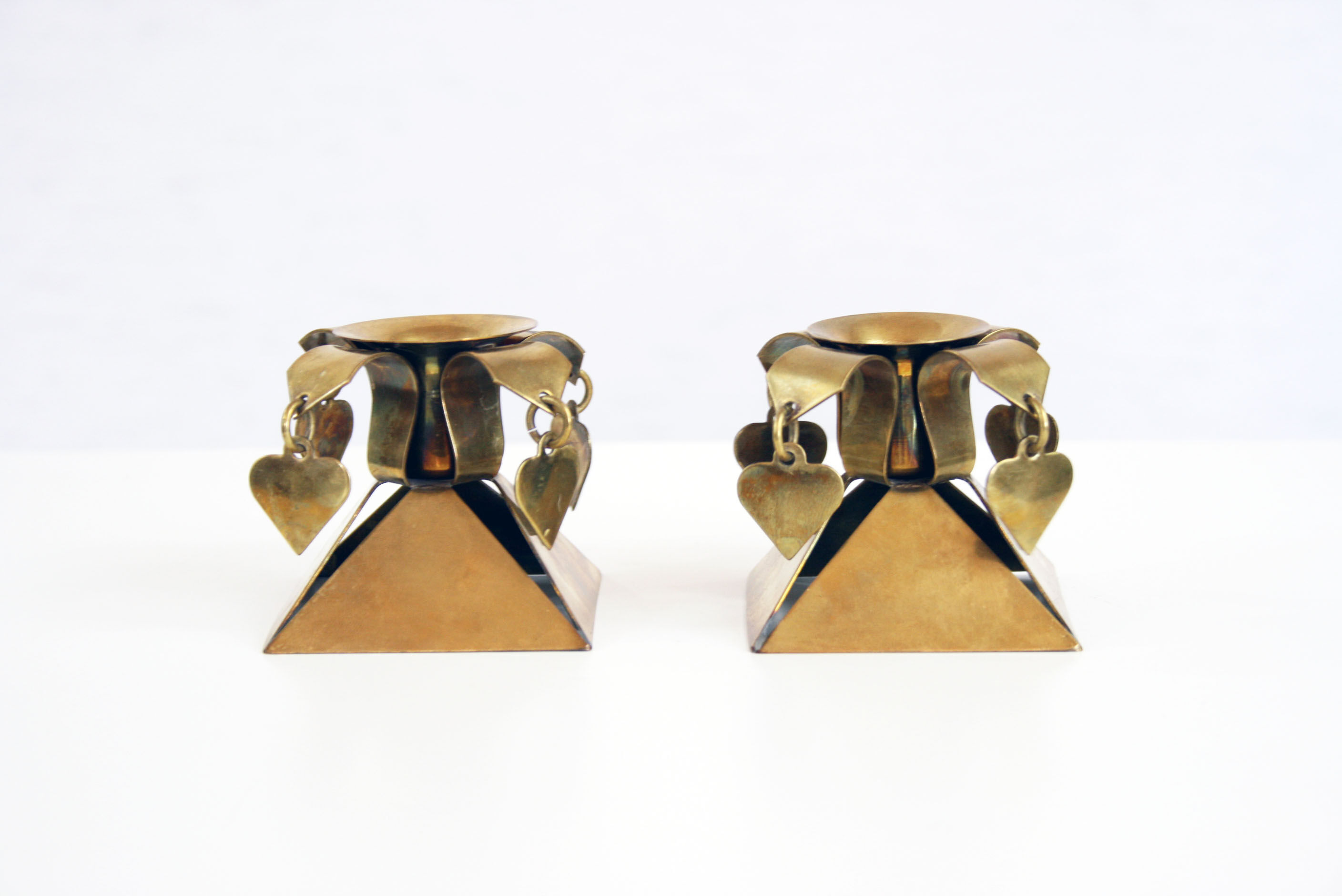 Pair of Scandinavian candle holders