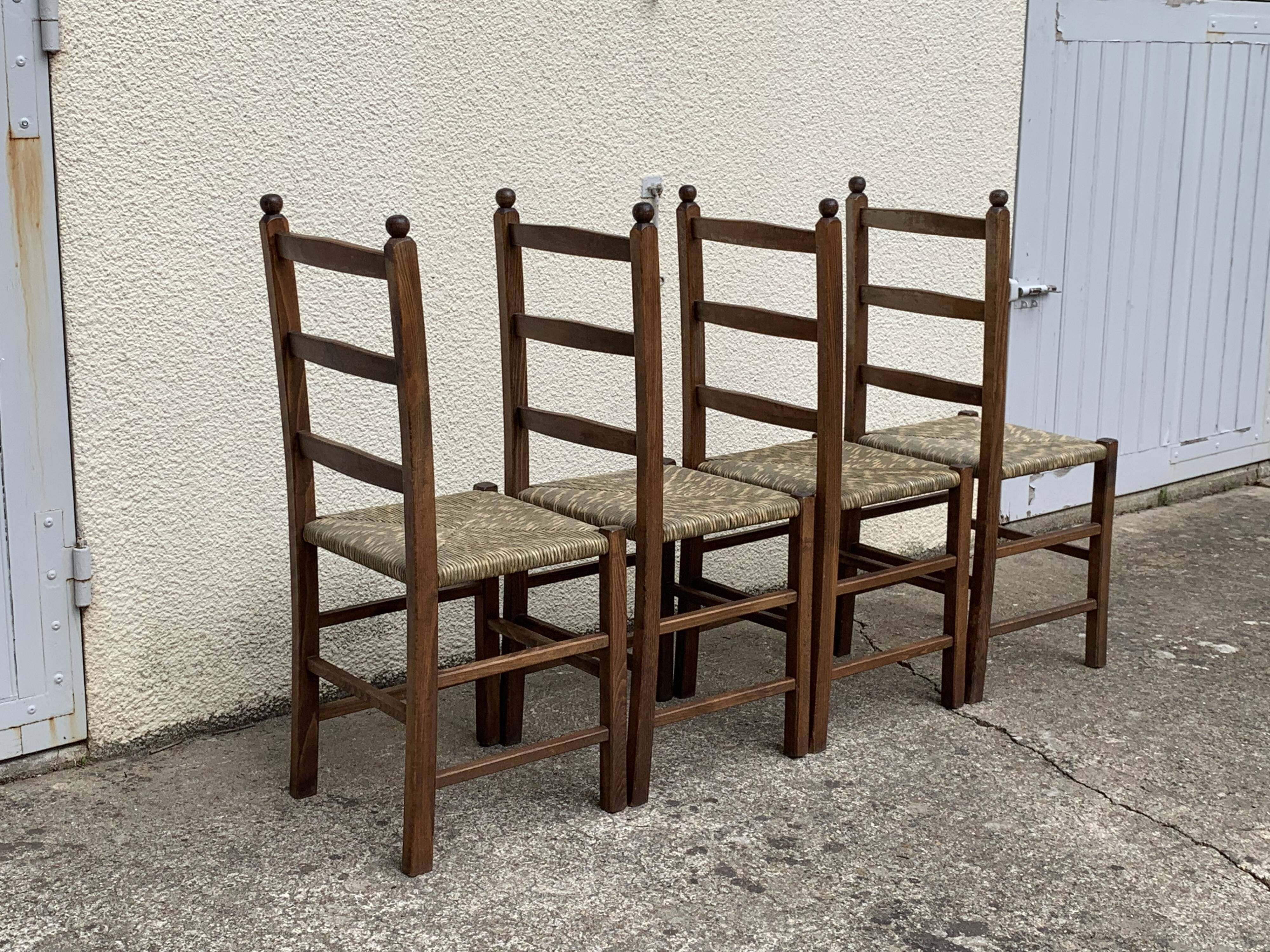 Two-tone straw chairs 1950