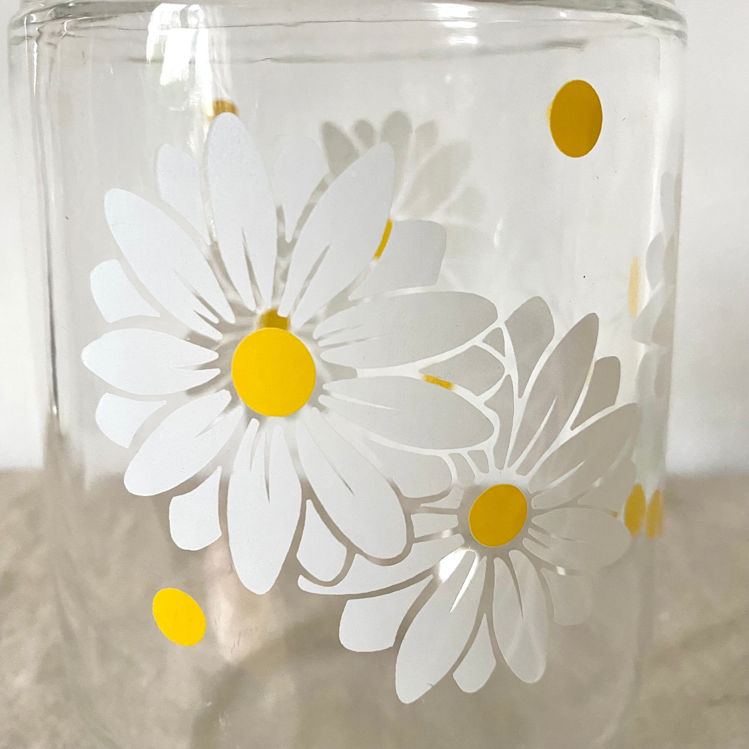 Vintage Glass Pitcher Marguerites